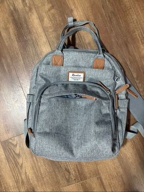 Ruvalino Gray Diaper Bag Backpack